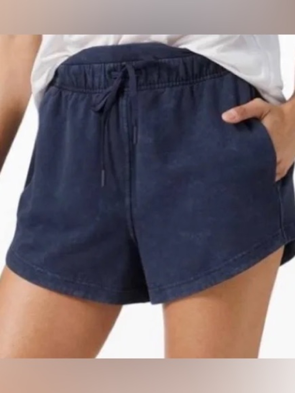 Lululemon Inner Glow HR Short 3” Terry* Acid Rubber Dye True Navy Size 8